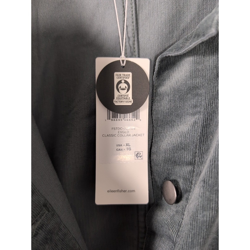 NWT $218 Eileen Fisher Woodland Classic Collar Velvet Jacket XL - Picture 7 of 14